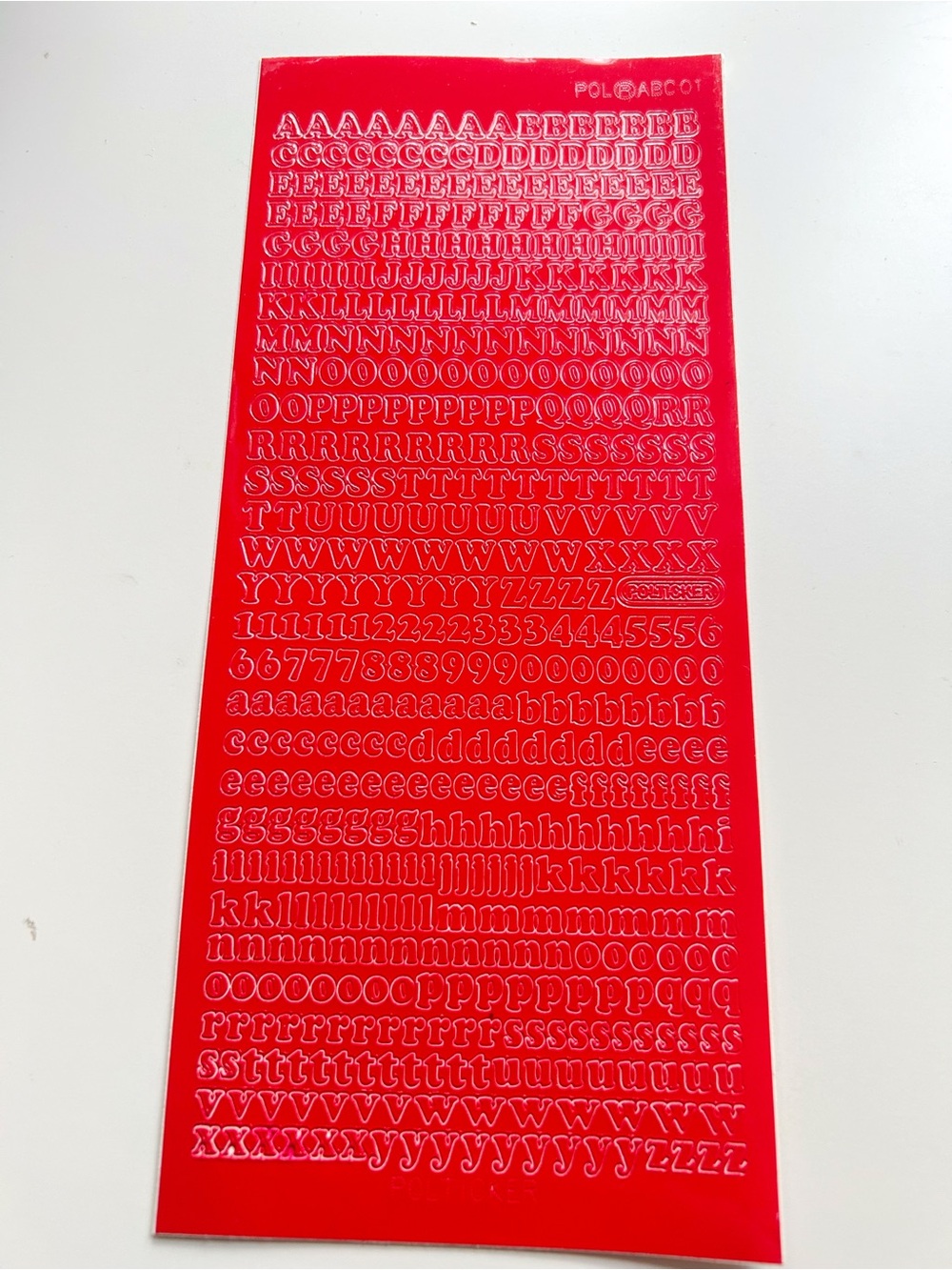 Red Alphabet Sticker Sheet - Premium Letter and Number stickers